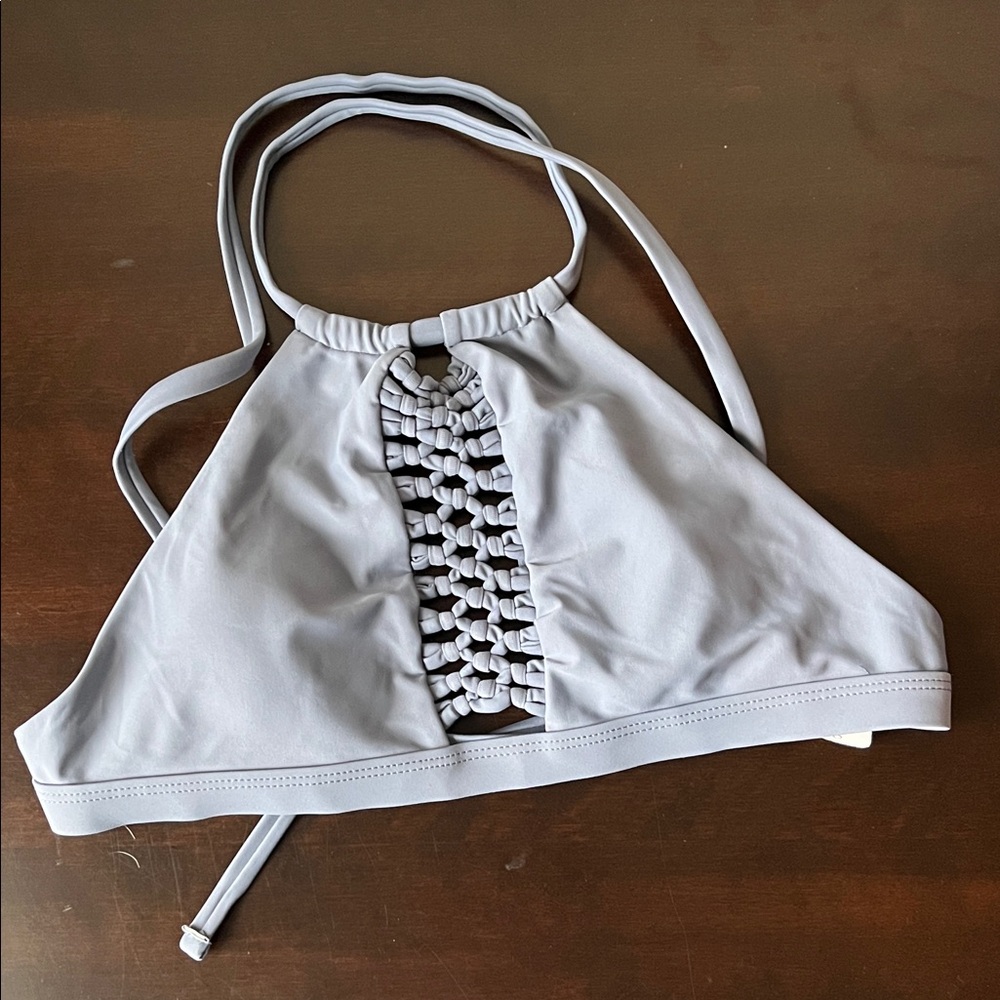 Blue Halter Bikini Top